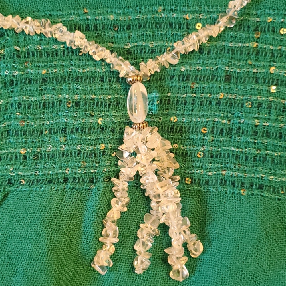 Crystal quartz hand made drop necklace - Picture 9 of 11